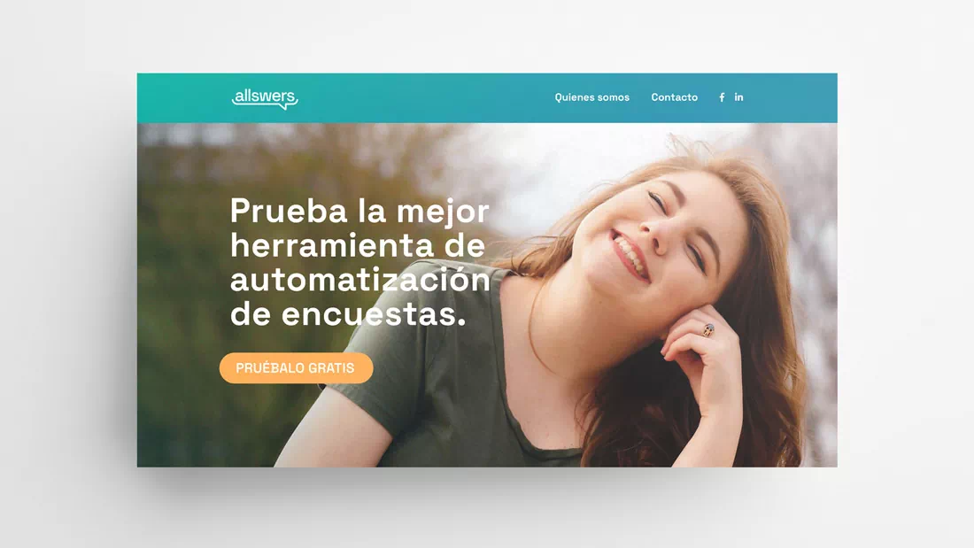 Mockup de la web creada para allswers