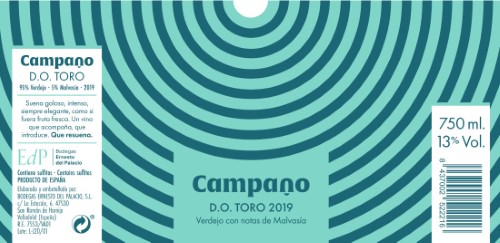 Planta de la etiqueta del vino Campano