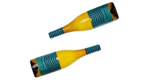 Bodegón con dos botellas sobre fondo blanco