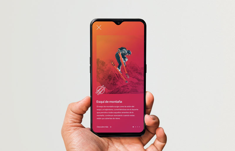 Muestra del diseño de la interfaz móvil elaborada para el cliente
