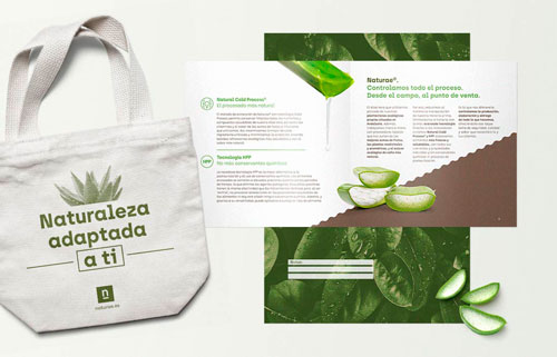 Bolsa de tela con la nueva identidad de la marca Naturae