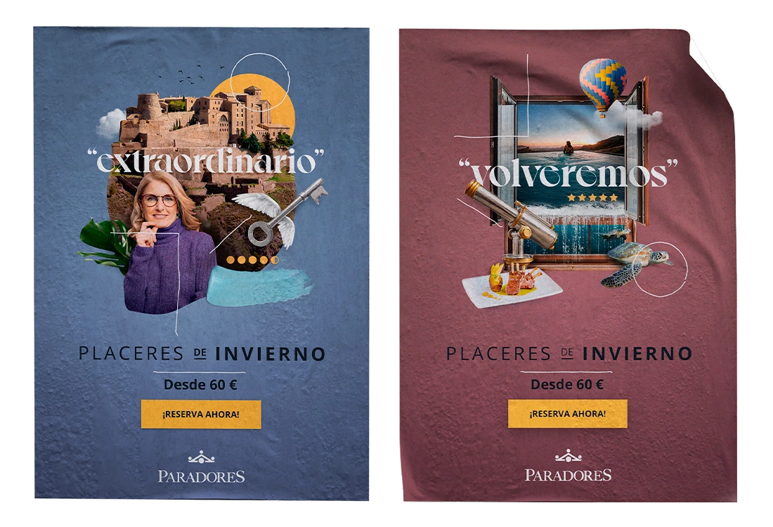 Cartel realizado para la campaña publicitaria de invierno de Paradores