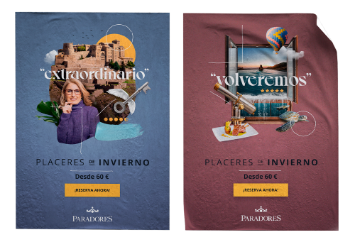 Cartel realizado para la campaña publicitaria de invierno de Paradores