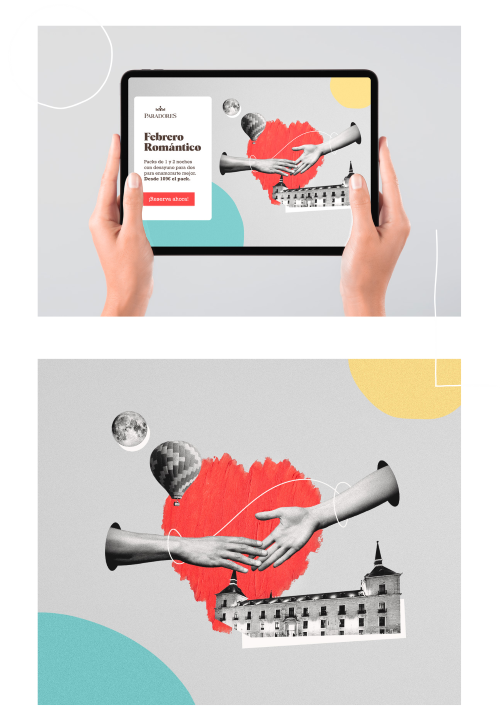 Montaje publicitario para soporte digital creado para paradores