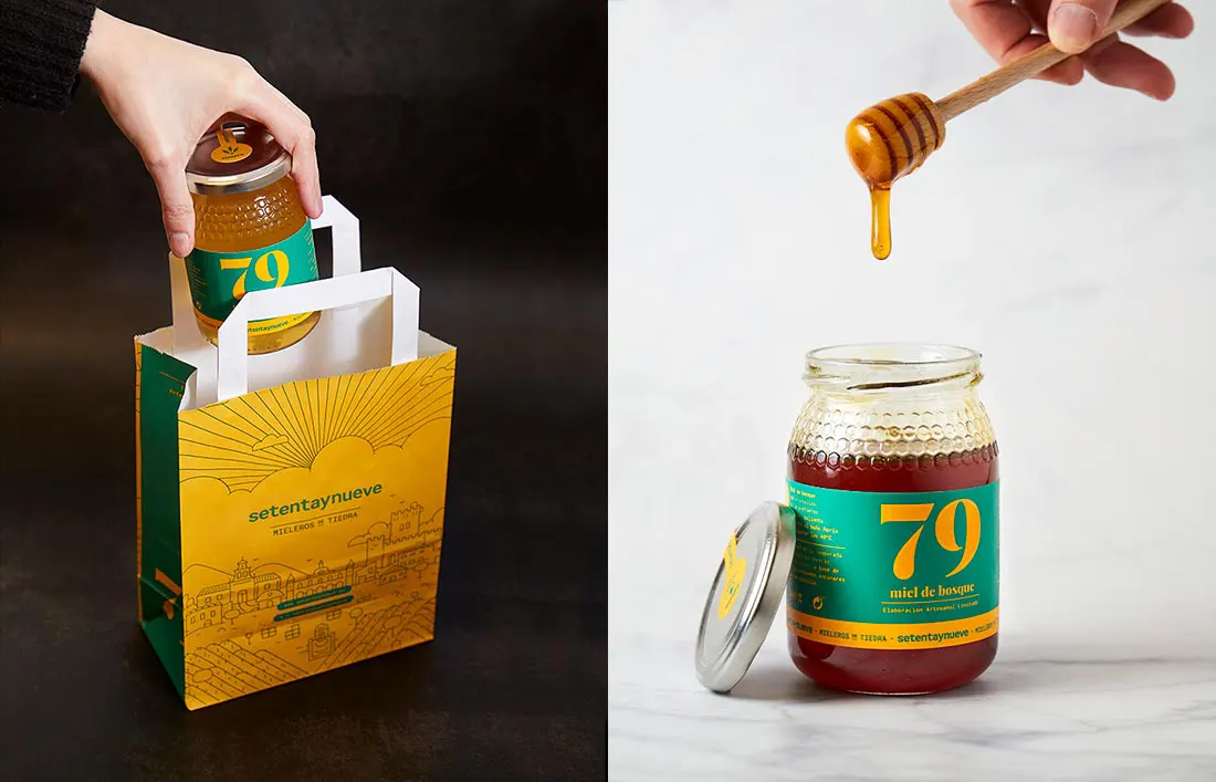 Packaging de la marca setentaynueve