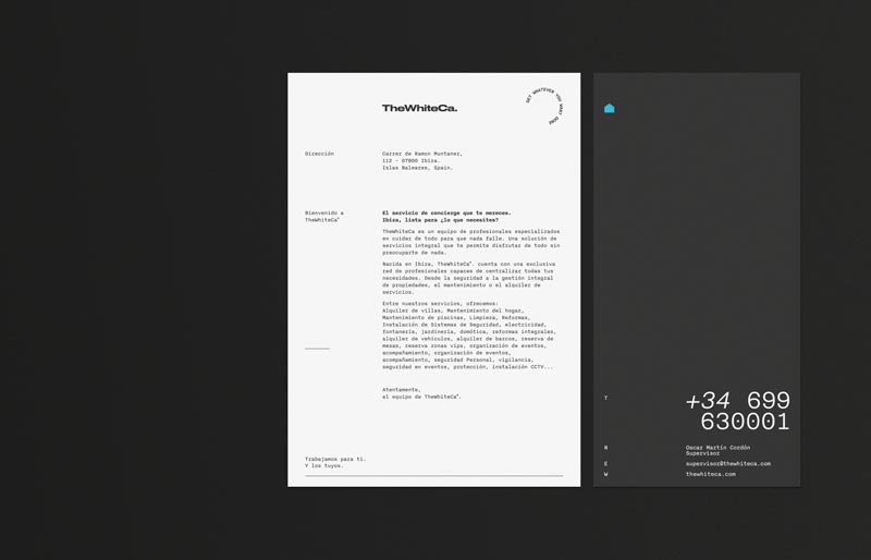 Diferentes formatos de papelería realizados para TheWhiteCa