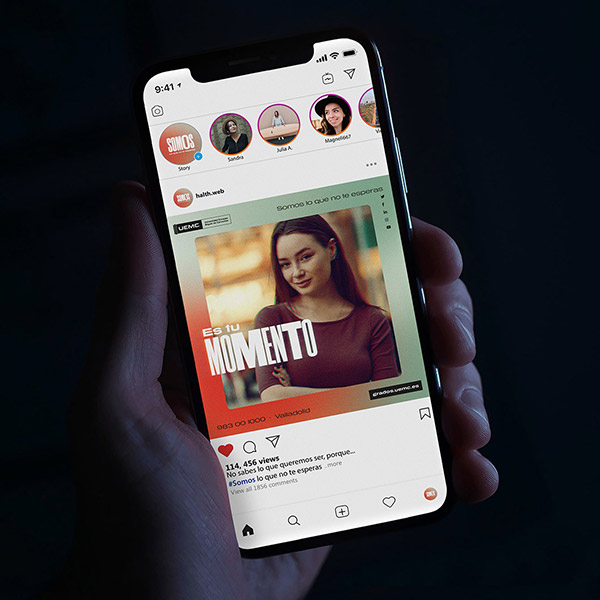 Portada del proyecto de creación de contenido realizado para la campaña de publicidad de la UEMC